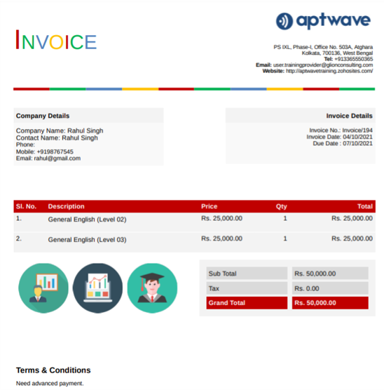 Training-invoice