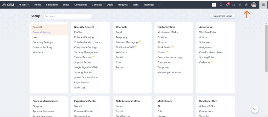 Zoho CRM Setup