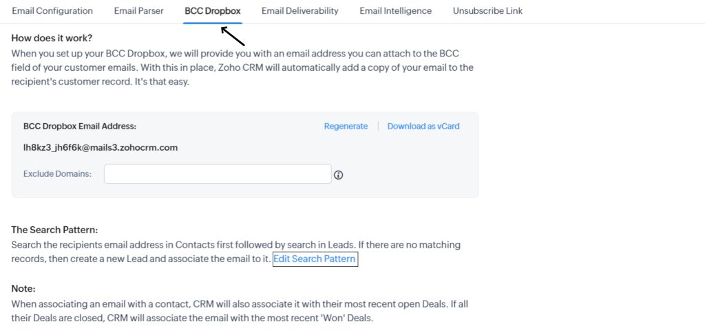 Email Search in Zoho CRM