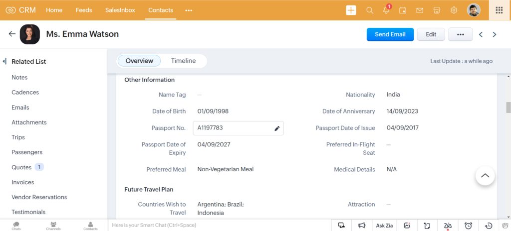 Contact Module in ZOho