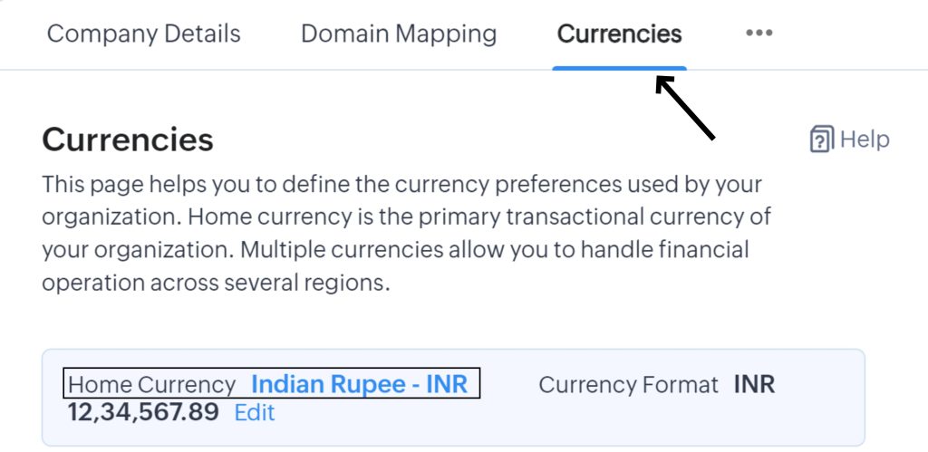 Currencies in Zoho CRM