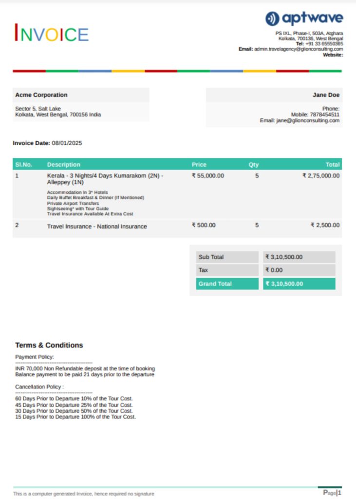 Invoices in Zoho CRM