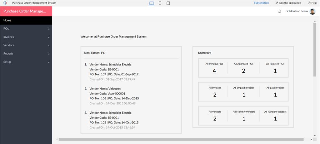 Custom app in Zoho Creator