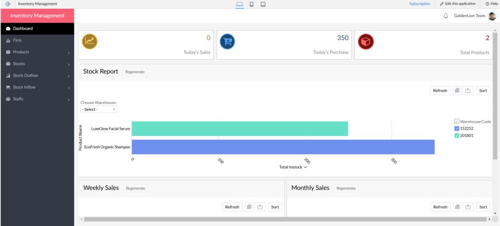 Inventory Management in Zoho