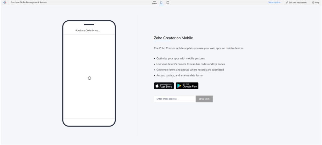 Zoho Creator app